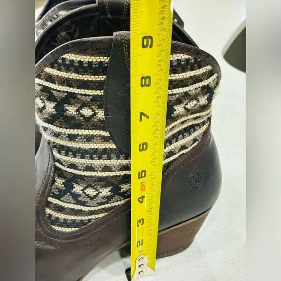 Ariat Meadow Western Ankle Boots Womens 11B Brown Leather Aztec Ankle Boots EUC - Picture 9 of 15
